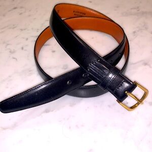 Johnston & Murphy Belt Glazed Kipskin Glove Lined 8520 Leather USA Italy Mens 38